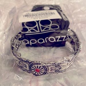 Silver and red Paparazzi bracelet